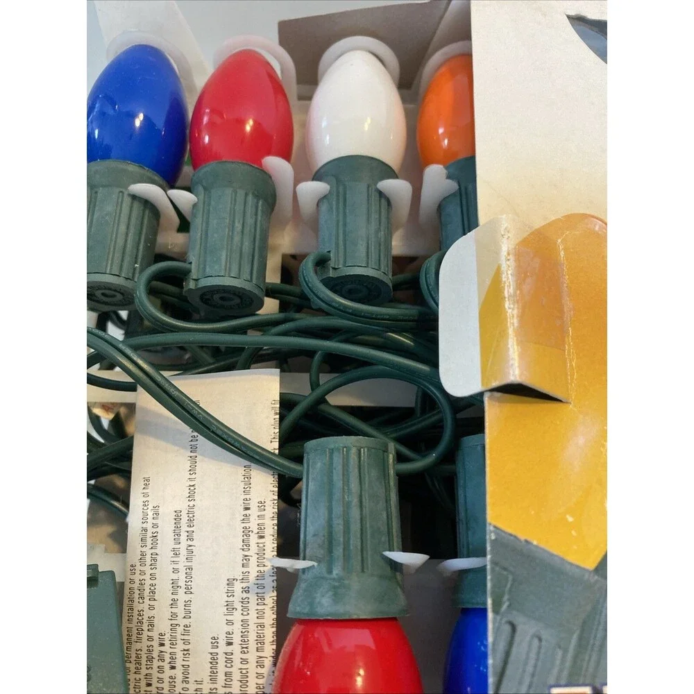 Vintage Christmas 25 Outdoor C9 String Light Multi Color Set ~ Hobby Lobby Works